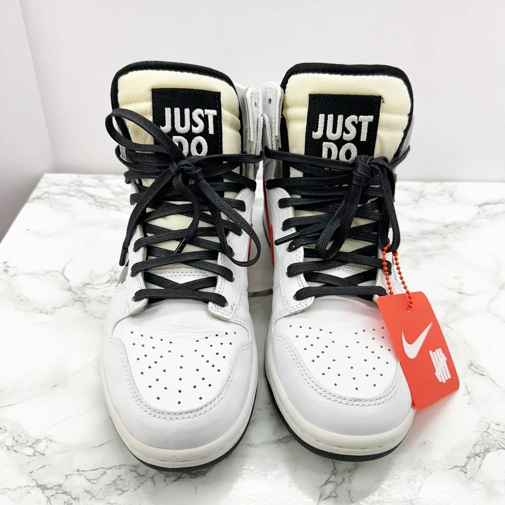 Nike Lab Dunk High Lux UNDFTD‎ Mens 7.5 White Red Black 826668-160 Excellent
